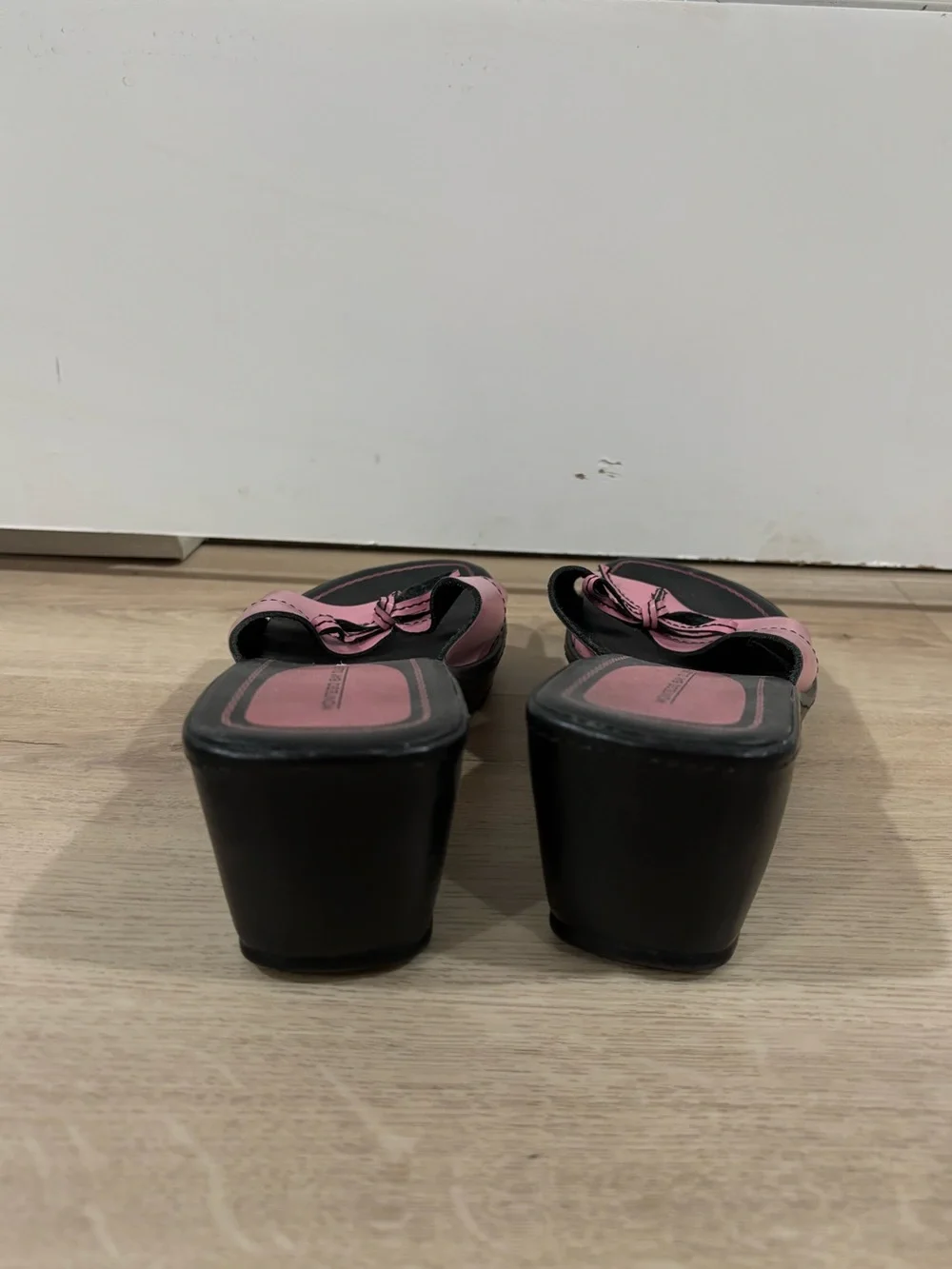 Vintage Montego Bay Platform Slide Sandals with Bow in Pink Size 9